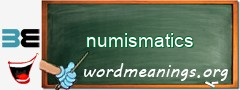 WordMeaning blackboard for numismatics